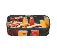 BSKGOHP Hot Dogs And Lemonade Print Pencil Pouch Organizer Adults Pencil Bags With Zipper For Office