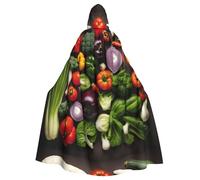 BSKGOHP Introduction Of Various Vegetables Print Adult Wizard Hooded Cloaks Robe Cosplay Outfit Are Suitable For The Halloween Carnival