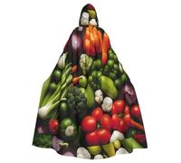 BSKGOHP Introduction Of Various Vegetables Print Adult Wizard Hooded Cloaks Robe Cosplay Outfit Are Suitable For The Halloween Carnival