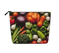 BSKGOHP Introduction Of Various Vegetables Print Travel Makeup Pouch Purse Organizer Convenient Cosmetic Accessories
