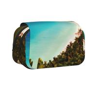 BSKGOHP Island Of Cuba Print Double Layer Pen Pencil Case Protective Large Capacity Storage Organizer