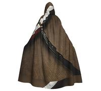 BSKGOHP Japanese Samurai Sword Print Adult Wizard Hooded Cloaks Robe Cosplay Outfit Are Suitable For The Halloween Carnival