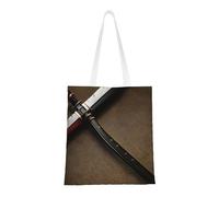 BSKGOHP Japanese Samurai Sword Print Tote Bag For Women Bag For Beach Travel Work And Grocery Shopping