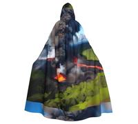 BSKGOHP Kilauea Volcano Bloom Print Adult Wizard Hooded Cloaks Robe Cosplay Outfit Are Suitable For The Halloween Carnival