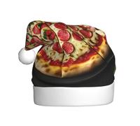 BSKGOHP Large Pizza Print Christmas Hat Adult Women Men Warm Festive Holiday Party Indoor Outdoor Winter