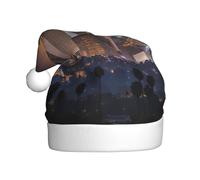 BSKGOHP Los Angeles Skyline Print Christmas Hat Adult Women Men Warm Festive Holiday Party Indoor Outdoor Winter