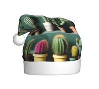 BSKGOHP Many Cactus Art Print Christmas Hat Adult Women Men Warm Festive Holiday Party Indoor Outdoor Winter