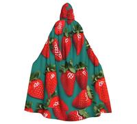 BSKGOHP Many Strawberry Print Adult Wizard Hooded Cloaks Robe Cosplay Outfit Are Suitable For The Halloween Carnival