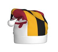 BSKGOHP Maryland State Flag Print Christmas Hat Adult Women Men Warm Festive Holiday Party Indoor Outdoor Winter