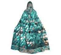 BSKGOHP Mermaid Scale Print Adult Wizard Hooded Cloaks Robe Cosplay Outfit Are Suitable For The Halloween Carnival
