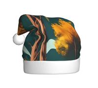 BSKGOHP National Parks Sunshine Trees Print Christmas Hat Adult Women Men Warm Festive Holiday Party Indoor Outdoor Winter