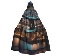 BSKGOHP New York Manhattan Bridge Night Print Adult Wizard Hooded Cloaks Robe Cosplay Outfit Are Suitable For The Halloween Carnival