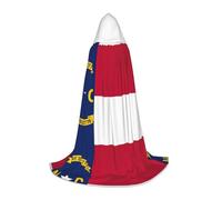 BSKGOHP North Carolina State Flag Print Unisex Hooded Cloak For Christmas Halloween Cosplay Costumes Party Cape, Black, S