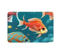 BSKGOHP Ocean Underwater Fish Print Door Mat with Non Slip Backing Indoor Outdoor Welcome Doors Mats
