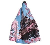 BSKGOHP Oil Painting Paris Eiffel Tower Print Adult Wizard Hooded Cloaks Robe Cosplay Outfit Are Suitable For The Halloween Carnival