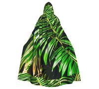 BSKGOHP Palm Tree Green Leaves Print Adult Wizard Hooded Cloaks Robe Cosplay Outfit Are Suitable For The Halloween Carnival