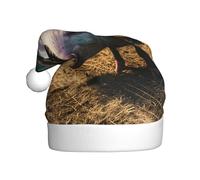 BSKGOHP Pigs In Farm Print Christmas Hat Adult Women Men Warm Festive Holiday Party Indoor Outdoor Winter
