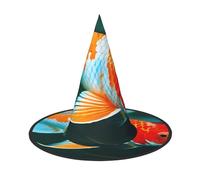 BSKGOHP Pretty Koi Fish Print Adult Wizard For Halloween Hat Decoration Witch Accessories Is Use Cosplay Party Decorations