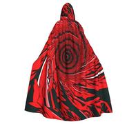 BSKGOHP Red Flower Vortex Spiral Print Adult Wizard Hooded Cloaks Robe Cosplay Outfit Are Suitable For The Halloween Carnival