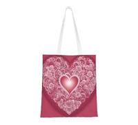 BSKGOHP Romantic Heart Print Tote Bag For Women Bag For Beach Travel Work And Grocery Shopping