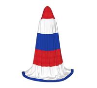 BSKGOHP Russian Flag Print Unisex Hooded Cloak For Christmas Halloween Cosplay Costumes Party Cape, Black, Large