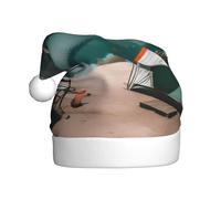 BSKGOHP Serenity Lake Camping Print Christmas Hat Adult Women Men Warm Festive Holiday Party Indoor Outdoor Winter