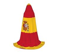 BSKGOHP Spanish Flag Print Unisex Hooded Cloak For Christmas Halloween Cosplay Costumes Party Cape, Black, S
