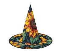 BSKGOHP Spring Sunflowers Retro Flowers Print Adult Wizard For Halloween Hat Decoration Witch Accessories Is Use Cosplay Party Decorations