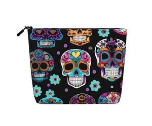 BSKGOHP Sugar Skull Print Travel Makeup Pouch Purse Organizer Convenient Cosmetic Accessories