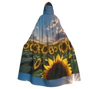 BSKGOHP Sunflowers Sunlight Print Adult Wizard Hooded Cloaks Robe Cosplay Outfit Are Suitable For The Halloween Carnival