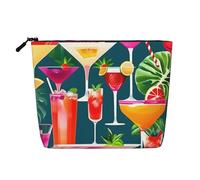 BSKGOHP Tropical Cocktail Print Travel Makeup Pouch Purse Organizer Convenient Cosmetic Accessories