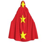 BSKGOHP Vietnamese Flag Print Adult Hooded Robe Cloak Men Women Halloween For Cape Cosplay Costume