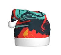 BSKGOHP Volcano Bloom Print Christmas Hat Adult Women Men Warm Festive Holiday Party Indoor Outdoor Winter