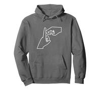BSL Letters of the alphabet initial K British sign language Pullover Hoodie, Adult Unisex, Asphalt Grey, Large