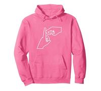 BSL Letters of the alphabet initial K British sign language Pullover Hoodie, Adult Unisex, Bright Pink, XX-Large