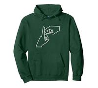 BSL Letters of the alphabet initial K British sign language Pullover Hoodie, Adult Unisex, Dark Green, Small