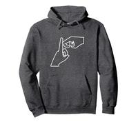 BSL Letters of the alphabet initial K British sign language Pullover Hoodie, Adult Unisex, Dark Heather Grey, Small