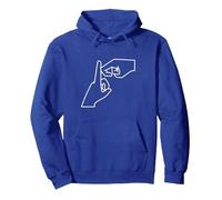 BSL Letters of the alphabet initial K British sign language Pullover Hoodie, Adult Unisex, Royal Blue, Medium