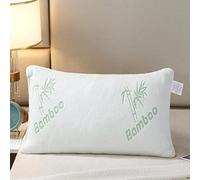 BSL Supportive Bamboo Memory Foam Pillow Breathable Sleeping Bed Pillow for Neck & Shoulder Support Comfortable Hypoallergenic Bed Pillows Anti dust mite Standard Size (White, Bamboo Pack Of 4)