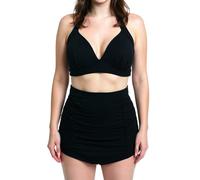 Bslingerie® Ladies Retro Vintage Push Up High Waisted Bikini Swimsuit Plus Size (M, Black)