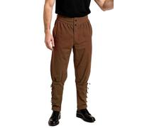 Bslingerie Men Fashion Novelty Medieval Pirate Pants Vintage Trousers (S, Brown)