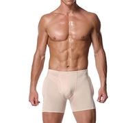 Bslingerie® Mens Padded Boxer Butt Lifter Underwear (Beige, M)