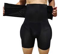 Bslingerie® Mens Padded Boxer Butt Lifter Underwear (Black High Waist, 3XL)