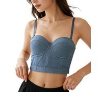 Bslingerie Women Clubwear Belly Dance Madonna Style Metallic Studs Bustier Bra Top