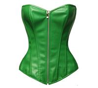 Bslingerie® Womens Faux Leather Corset Top (Green, S)