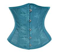 Bslingerie Womens Pastel Colour Palettes Brocade Underbust Corset Waist Cinchers (UK, Alpha, L, Regular, Regular, Dark Blue)