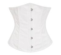 Bslingerie Womens Pastel Colour Palettes Brocade Underbust Corset Waist Cinchers (UK, Alpha, L, Regular, Regular, White)