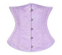Bslingerie Womens Pastel Colour Palettes Brocade Underbust Corset Waist Cinchers (UK, Alpha, M, Regular, Regular, Purple)