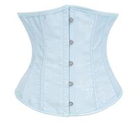 Bslingerie Womens Pastel Colour Palettes Brocade Underbust Corset Waist Cinchers (UK, Alpha, XXL, Regular, Regular, Baby Blue)