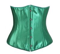 Bslingerie® Womens Vintage Floral Brocade Satin Underbust Corset Clincher Cinchers (S, Green Satin)